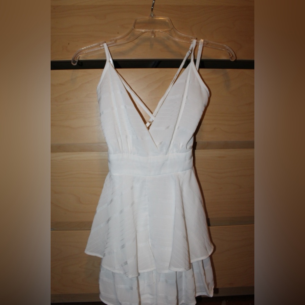 White Sleeveless V-Neck Romper